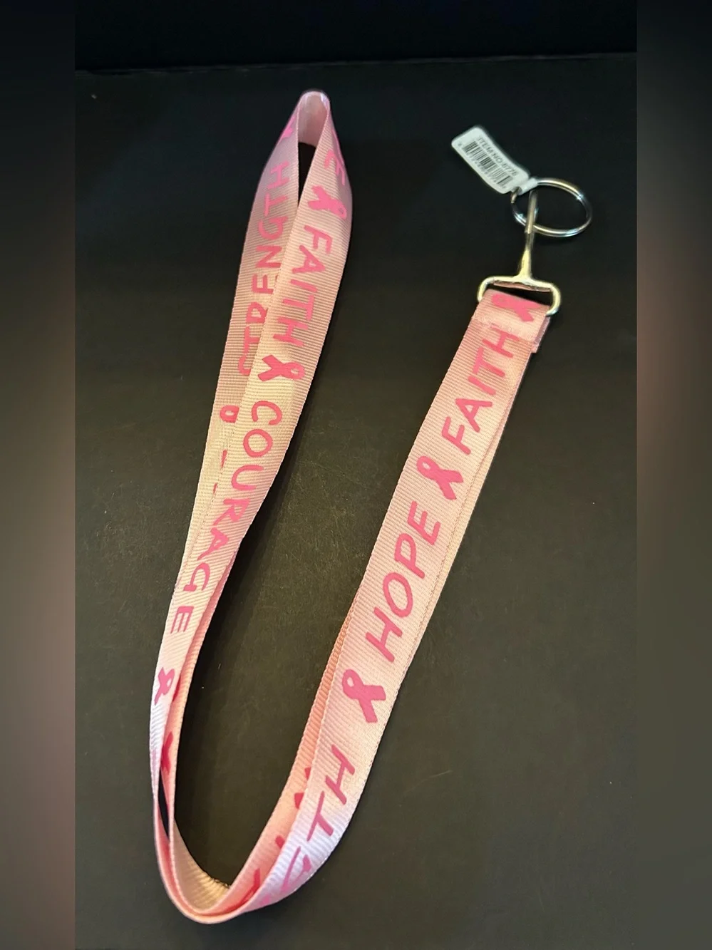 Buy 1 Get 1 - Pink Ribbon Hope, Faith & Courage Breast Cancer Awareness Lanyard